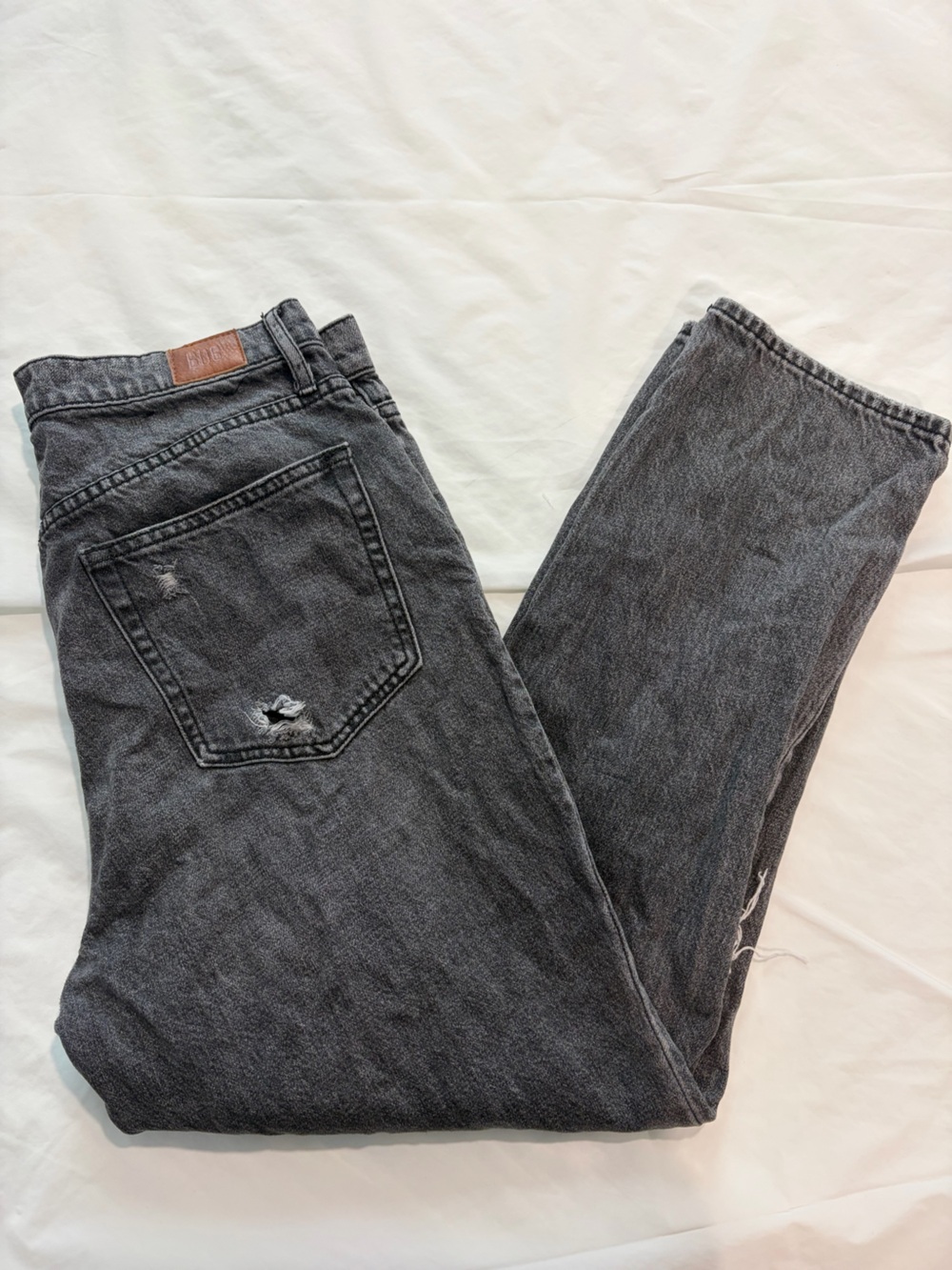 BDG Charcoal Black Relaxed Jeans with Subtle Distressing